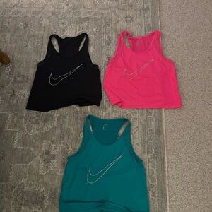 Nike Trio Tank Tops - Black, Pink, Teal